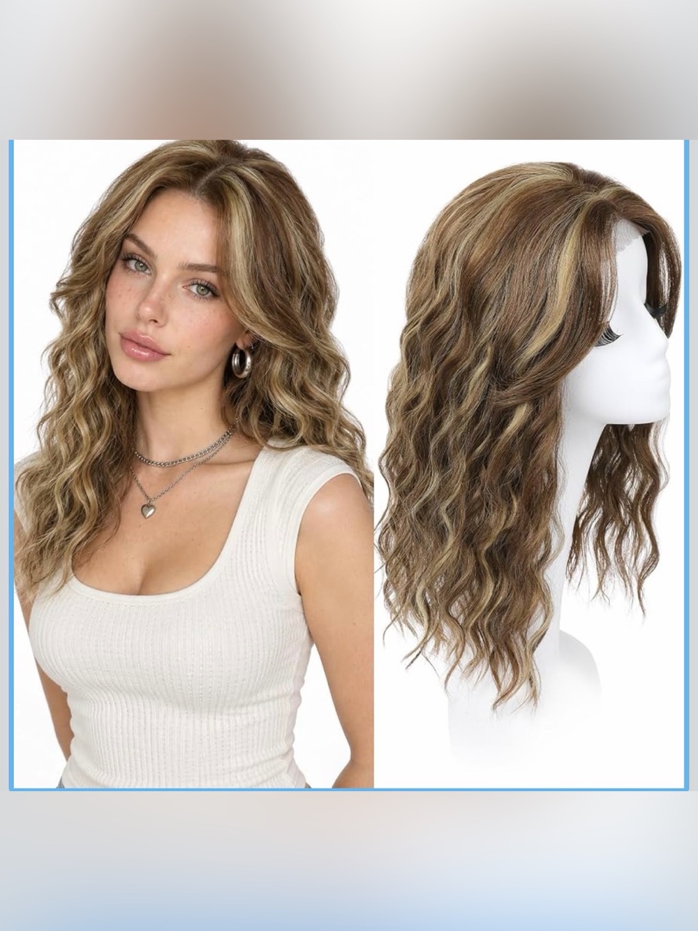 Hair Topper for Women with Thinning Hair Loose Beach Wave with Bangs
6x5 Hand-Ti